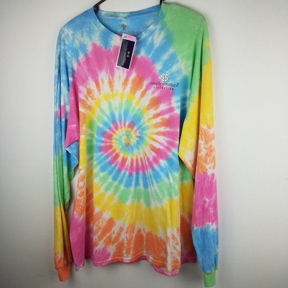 Simply Southern Tops - NWT Simply Southern Preppy PBJ-Tie Dye XL LS Shirt